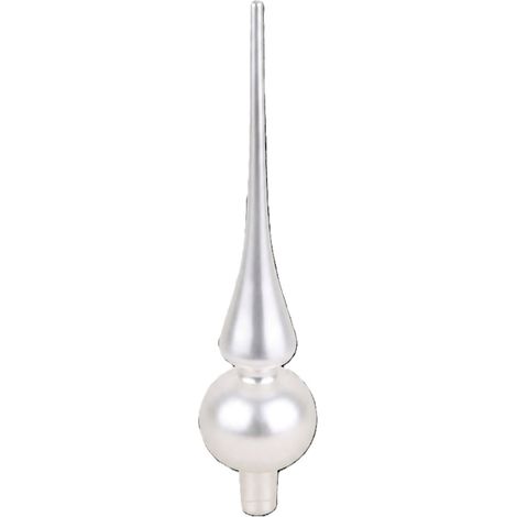TrendLine Christbaumspitze 26cm Glas Silber Matt Baumspitze Weihnachtsbaumspitze (1/2)