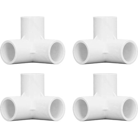 Lot de 10 raccords en T 3 voies PVC angle droit 20mm diamètre intérieur pour tuyaux meuble serre tente blanc (1/5)