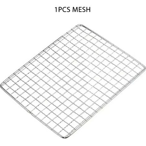 Réchauds de barbecue portables pliables et multifonctionnels pour le camping, avec grille de cuisson, filet de rangement et réchaud à bois en acier inoxydable. (1/5)