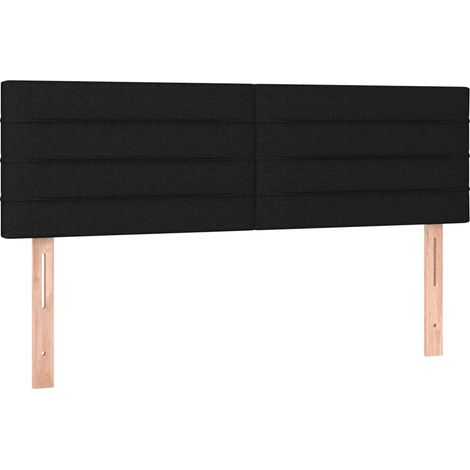 Maison Exclusive - Cabeceros tela negro 144x5x78/88 cm (1/5)