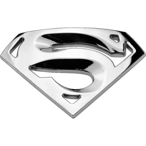 Stainless Steel Metal 3d Chrome Superman Car Logo Badge Metal Car Sticker Car Styling Accessories (2 Pack) Silver (1/3)