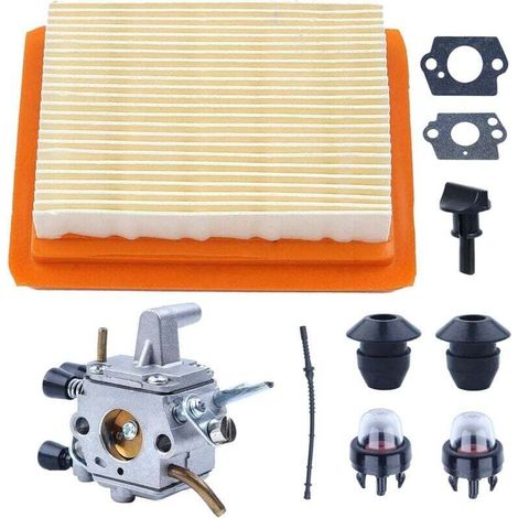 Kit de carburador para FS120 FS200 FS020 FS202 FS300 FS350 con desbrozadora, junta, filtro de aire, manguera de combustible, bomba de cebado.