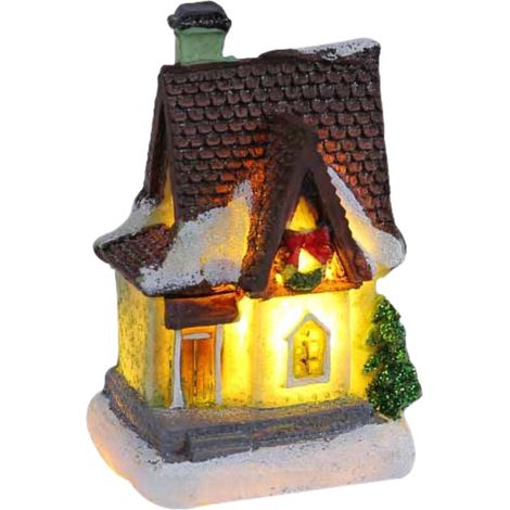 Décoration de bureau élégante Figurine d'art unique pour étagère et table-T2-46 Petite maisonnette lumineuse multicolore, Modèle F