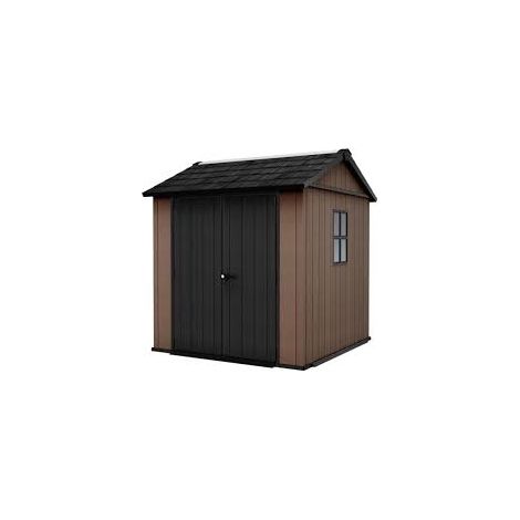 Keter Abri de Jardin Newton 757/775, Effet Bois Naturel, Portes et fenêtres orientables, Marron, 4 m², 223,8 x 230 x 246 cm