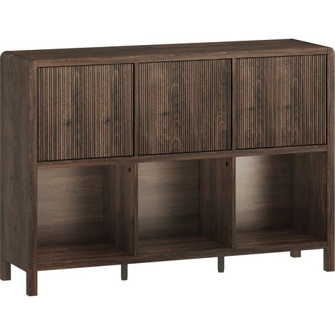 Cómoda práctico mueble de almacenaje para entrada salón dormitorio 76,5 x 110 x 30 cm MDF efecto nogal marrón 030009301
