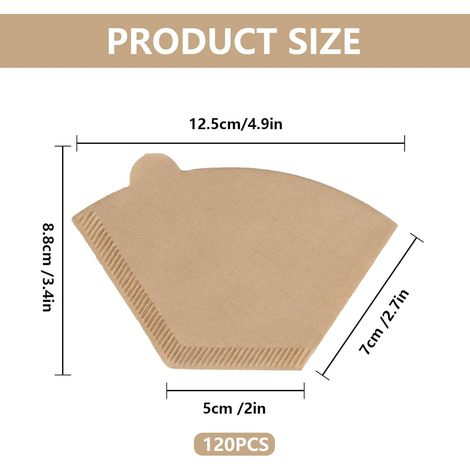 Filtre À Café Cône N°4 - Pâte De Bois Naturelle Non Blanchie - Compatible Avec Machines À Drip Café 8 À 12 Tasses - Lot De 120 (1/5)