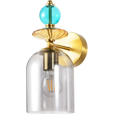Applique Tropea Art Déco vetro fumé oro E27 15W Light Prestige (1/3)