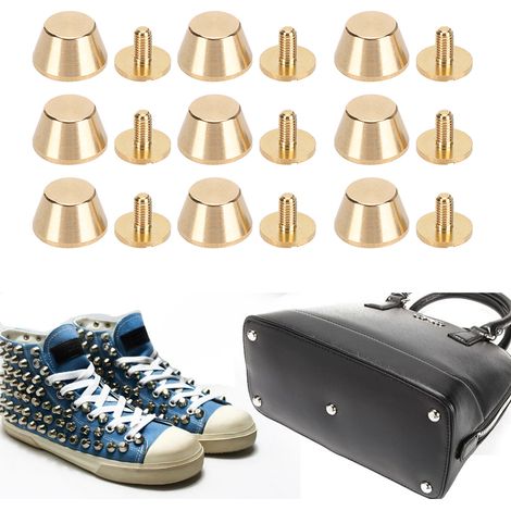 10 rivets plats en laiton 12mm pour sac à main, valise et artisanat du cuir, lot de 10 pièces (1/5)