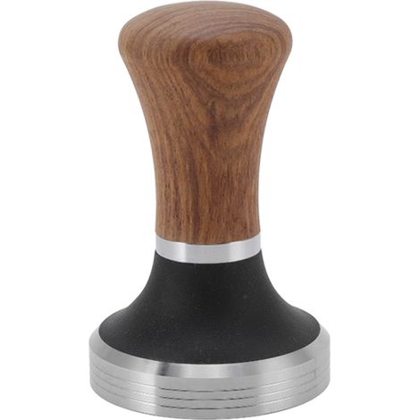 Pilon à café en acier inoxydable, fond plat, outil de tassage manuel avec manche en bois, 51mm/2.0 pouces