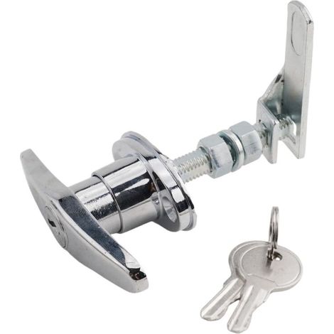Juego de cerradura con manija en T de aleación de zinc con llave, para puertas de camiones y garajes, asegura la lona del camión, fácil instalación (1/4)