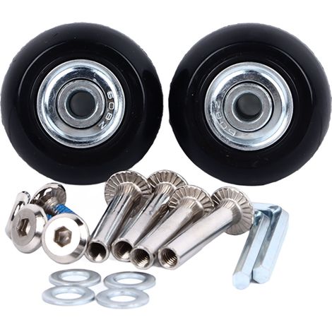 2 roulettes pour valise, rotation flexible, ultra-silencieuses, roulettes pivotantes durables en caoutchouc et métal, 1,97 x 0,71 pouces, avec vis de rechange (1/5)