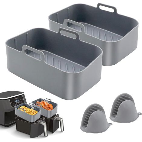 4 pièces, accessoires pour friteuse à air double, accessoires alimentaires - gris (1/5)