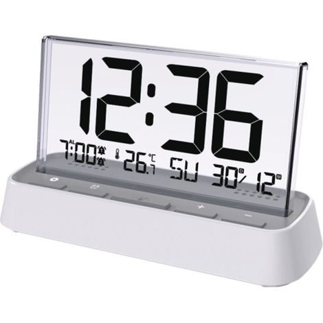 Réveil numérique grand écran – Horloge de bureau multifonctionnelle –