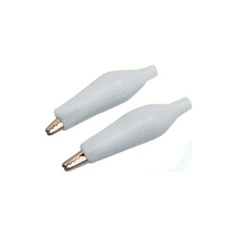 Pinza de cocodrilo blanca/5 unidades 35 mm