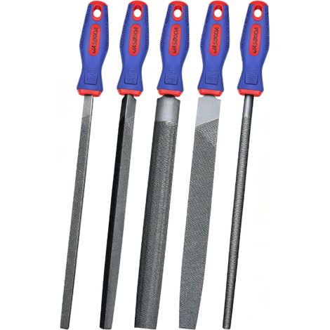Set de 5 limes industrielles 8 pouces en acier à haute teneur en carbone pour métal (1/5)