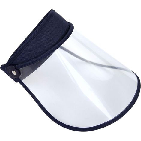 Visière Faciale - Protection Anti-Gouttelettes - Visière Transparente Sans Embuage - Pour Porteurs De Lunettes - Réglable - Bleu Marine (1/5)