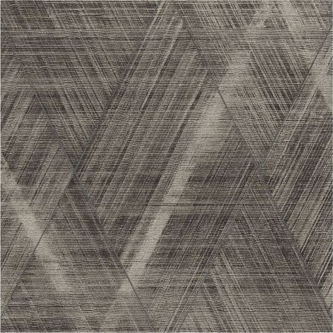 Papier peint 3D Profhome 388241 papier peint intissé gaufré à chaud légèrement texturé avec un dessin de chevrons et des accents métalliques anthracite or gris noir 5,33 m2 (1/5)