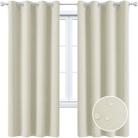 Thermo-Verdunkelungsvorhang, isolierend, hitzebeständig, 2er-Set blickdichte Fenstervorhänge mit Ösen, Kälte- und UV-Schutz, geräuschdämmend, Ankleidezimmer, Wohnzimmer, Schlafzimmer, 132 x 160 cm (1/4)