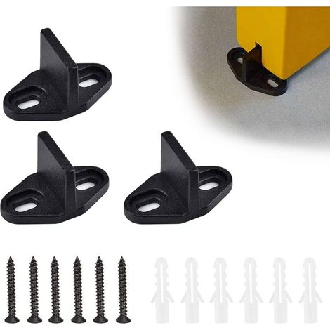 Guía para puerta corredera, guía para puerta, guía de suelo para puertas correderas, guía de suelo multifuncional de 3 piezas para puerta corredera, con tornillos y tubo de expansión.