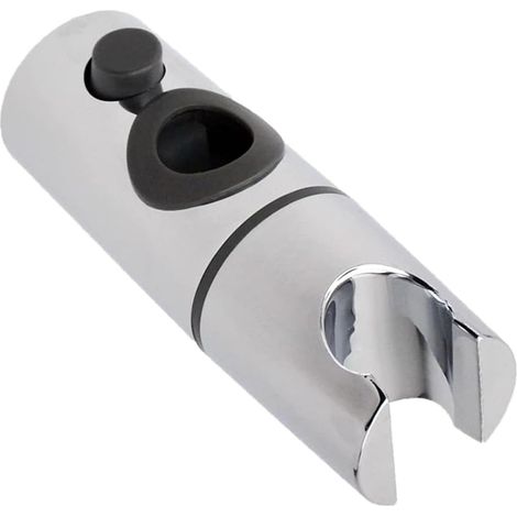 Support de pommeau de douche pour barre de douche de 25 mm, réglable par bouton-poussoir, pivotant à 360° (argenté) (1/5)