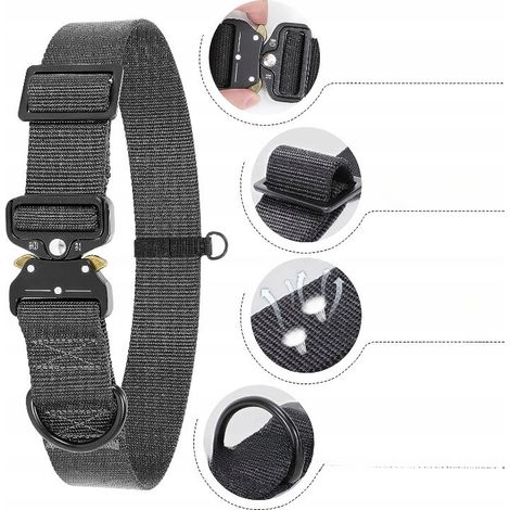 Collare per cani in nylon con fibbia in metallo, taglia S, nero - resistente e sicuro (1/4)