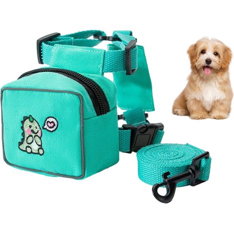 Sac à dos réglable pour chien avec laisse et laisse (vert)