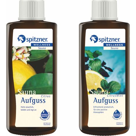 Spitzner 2 Düfte Citrus und Citrus Mint Vorteilspack Saunaaufguss mit je 190 ml