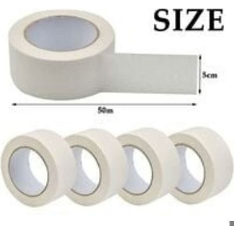 Ruban De Masquage - Papier Adhésif Peinture - 5 cm x 50 m - Pour Bricolage Décoration Industrie - 5 Rouleaux (1/5)