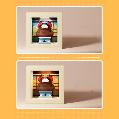 BEAR Mini-Tragbare Nachttischlampe mit verstellbarer magnetischer Tischsteuerung, Nachtlicht mit Cartoon-Bären-Fotorahmen. (1/5)