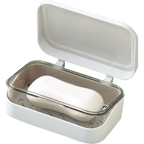 Porte-savon avec couvercle – Porte-savon de salle de bain – Récipient étanche pour salle de bain, baignoire, douche, évier, voyage (1/5)