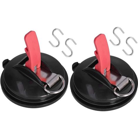 2 Pcs Suction Cup Hooks Heavy Duty Car Camping Essentials Suction Cup Tie Down for Car Awning RV Boat Window Glass (1/5)