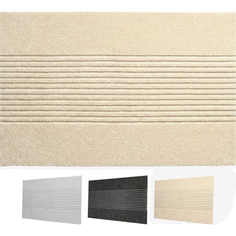 Paillasson Circa antisaleté, style Boho rayé, Beige, 40 x 60 cm