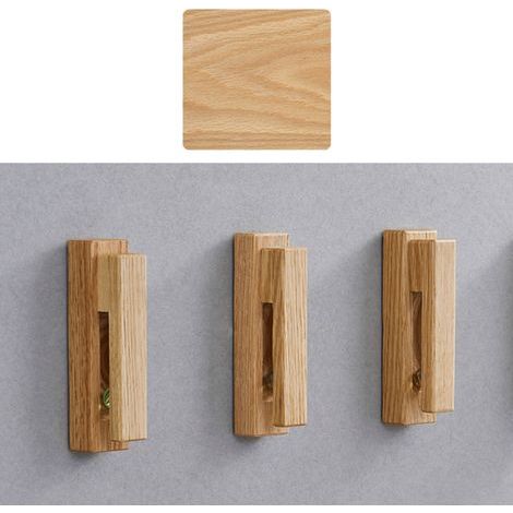 Porte-serviettes mural en bois avec crochet pour cuisine et salle de bain (1/5)
