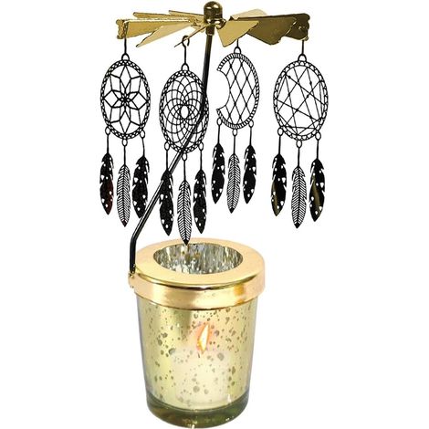 Bougeoir Rotatif Photophore, Carrousel Bougie Spinner,Chandelier Rotatif, bougeoir en Acier Inoxydable pour Restaurant, Mariage, noël, Saint-Valentin (1/5)