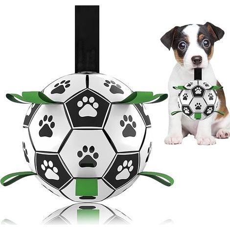Balle de football pour chien, jouet interactif pour le tir à la corde, cadeau d'anniversaire pour chiot, jouet à tirer pour chien, jouet aquatique pour chien, balles résistantes pour chiens de petite (1/5)