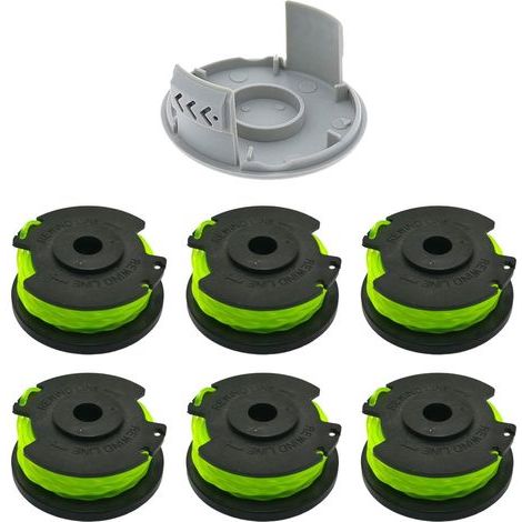 Bobine de remplacement pour brosse Ryobi RAC142 36V, accessoire pour tondeuse, bobine de remplacement pour tondeuse, pour brosses radio RLT36B33 et RY36LT33A-0 (6 bobines + 1 capuchon) (1/5)