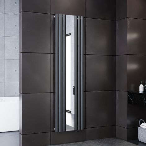 ELEGANT Heizkörper Anthrazit Paneelheizkörper Vertikal 1800x500mm mit Spiegel (1/5)