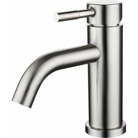 Wash basin faucet stainless steel faucet bathroom mixer tap single lever mixer with hot and cold 3/8 inlet hose