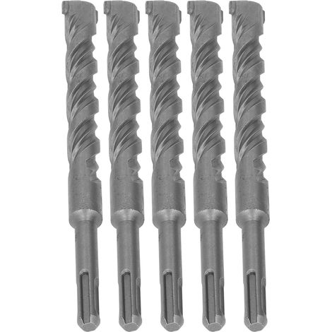 5-teiliges Set Hartmetall-Meißelbohrer für Beton und Mauerwerk, 18 x 210 mm, 2-schneidiger Spiralbohrer für Schlagbohrmaschinen, Hartmetallspitze für Ziegel und Stahlbeton (1/5)