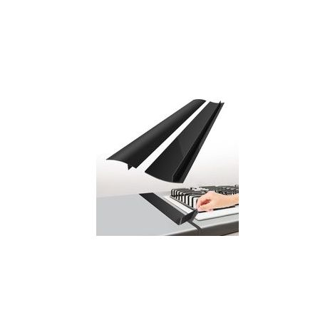 Lot de 2 couvre-joints pour plan de travail de cuisinière, résistants à la chaleur, protège-joints de cuisinière, faciles à nettoyer, couvre-joints en silicone noir de 53 cm (21 pouces) (1/5)