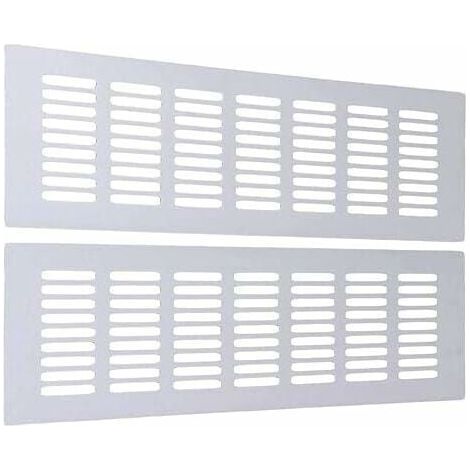 Grille aération, Grille D'aeration Rectangulaire Grille de Ventilation Grille de Ventilation Rectangulaire Grille D'aération Aluminium pour une Ventilation (30 cm) 2 Pièces,Blanc (1/4)