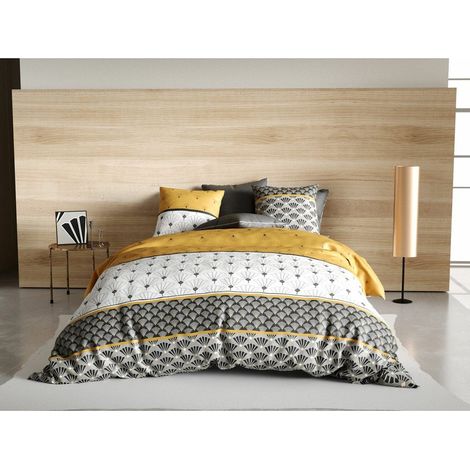 Housse de couette 240x220 Leo + 2 taies 100% coton 57 fils (1/3)