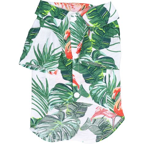 Chemise hawaïenne pour animaux de compagnie, Style chien, T d'été adapté aux chiens de taille moyenne et petite, chats M (1/5)