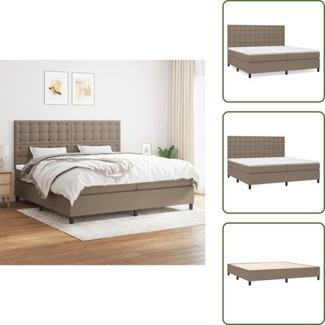Boxspringbett mit Matratze Taupe 200x200 cm Stoff - Boxspringbett - Doppelbett - Bettenrahmen - Matratze - Tapete (1/5)