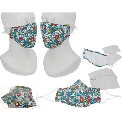Wiederverwendbare Stoffmaske mit Blumenmuster, 1 Stück (1/5)