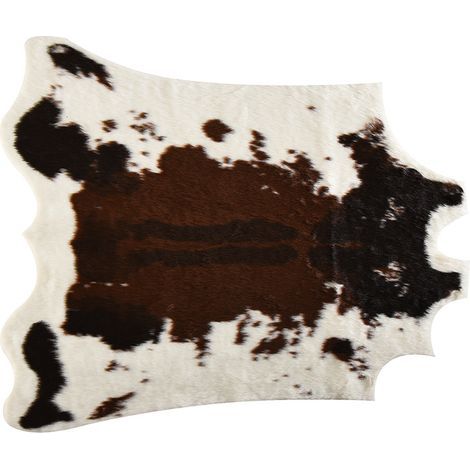 Tapis enfant en fausse fourrure imprimé vache 110 x 85 cm Polyester durable Dos en latex antidérapant Doux et confortable (1/5)
