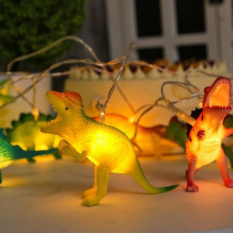 Guirlande Lumineuse Dinosaures - 10 LED - Longueur 150 cm - Fonctionne sur Piles - Pour Décoration Intérieure Fêtes Noël Halloween Chambre Enfants - Lot de 1 (1/5)