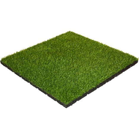 Dalle en caoutchouc avec couche supérieure en gazon artificiel 30 mm - 50x50 cm