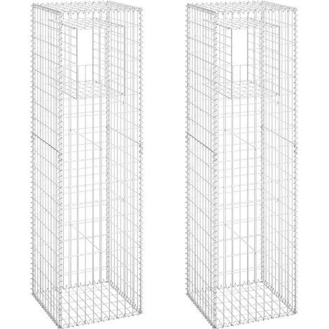 Gabionensäulen 2 Stk. 50x50x180 cm Eisen vidaXL