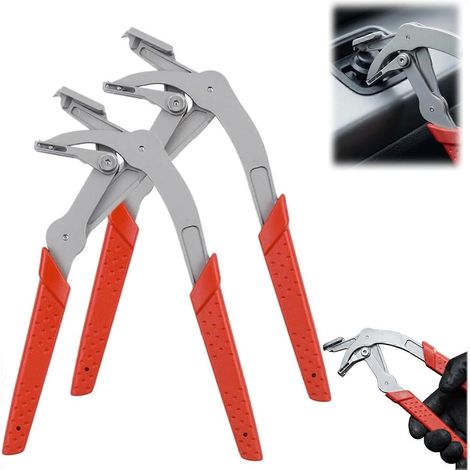 Pince multifonctionnelle démontage automobile - outil retrait fixations clips boucles rivets ouverture panneaux, lot de 2 (1/5)